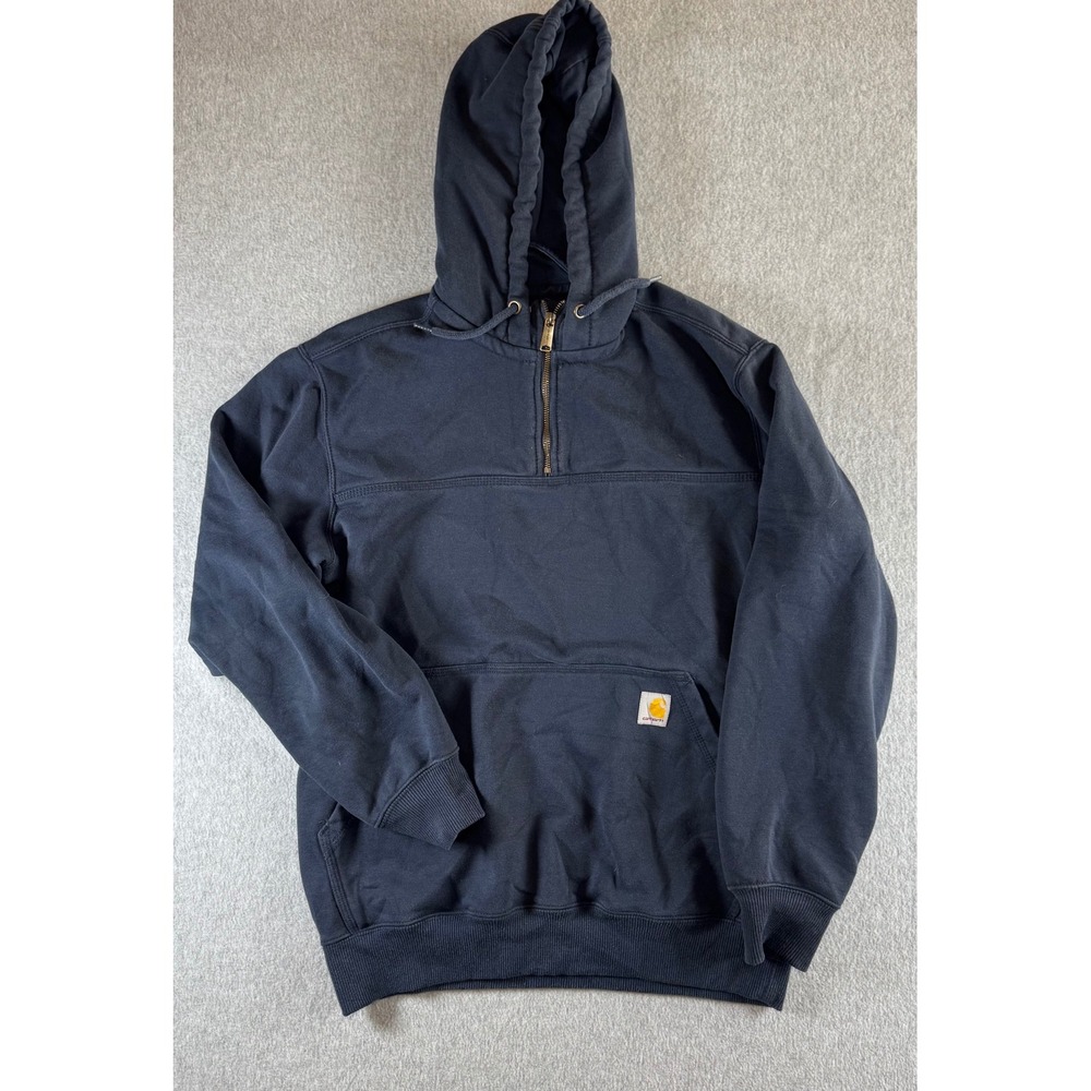Carhartt Rain Defender Mens Blue Quarter Zip Hoodie Sweatshirt TS0617-M Size M